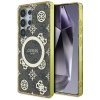 Etui Guess 4G Background Gold            Electroplated Peony Pattern MagSafe do Samsung Galaxy S25 Ultra brązowy